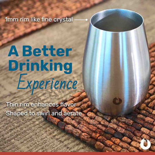 Stainless Steel Sauvignon Blanc Wine Glass, Set of 2 - Gold by Snowfox