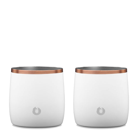 Stainless Steel Rocks Glass, Set of 2 - White