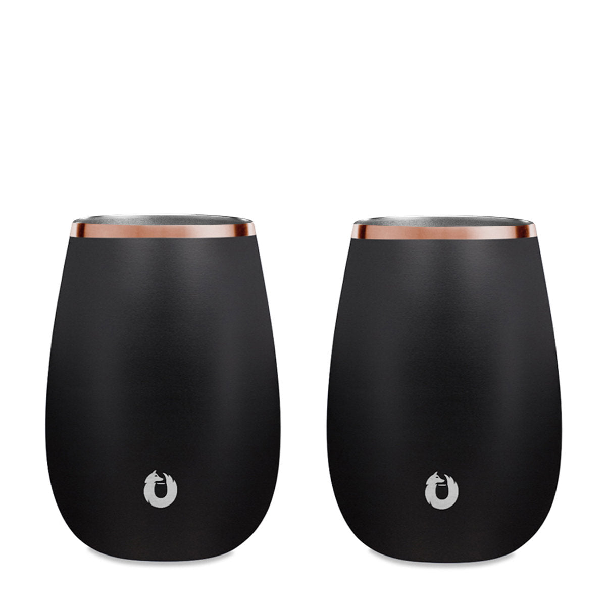 Black: Stainless Steel Sauvignon Blanc Glass Set of 2 Black