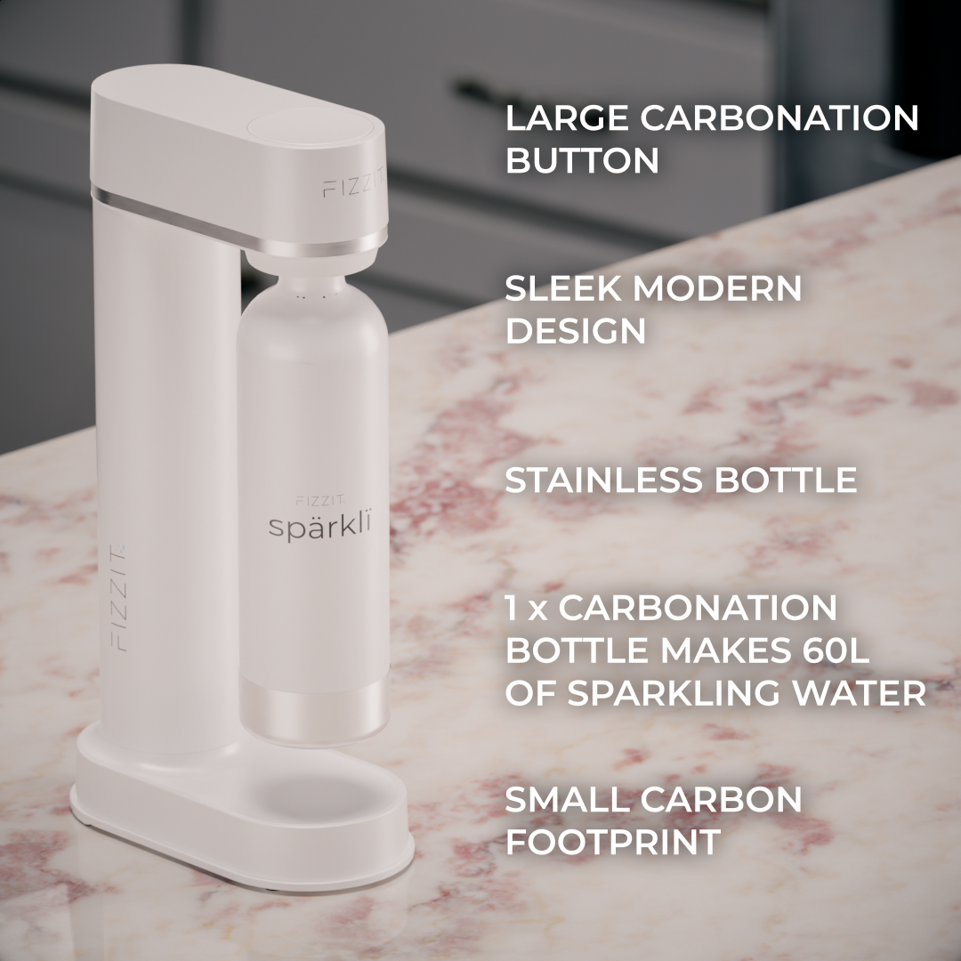 FIZZIT™ Spärklï Carbonated Water Soda Maker with Stainless Steel Bottle – Dishwasher Safe Bottles - Sparkling Water Maker