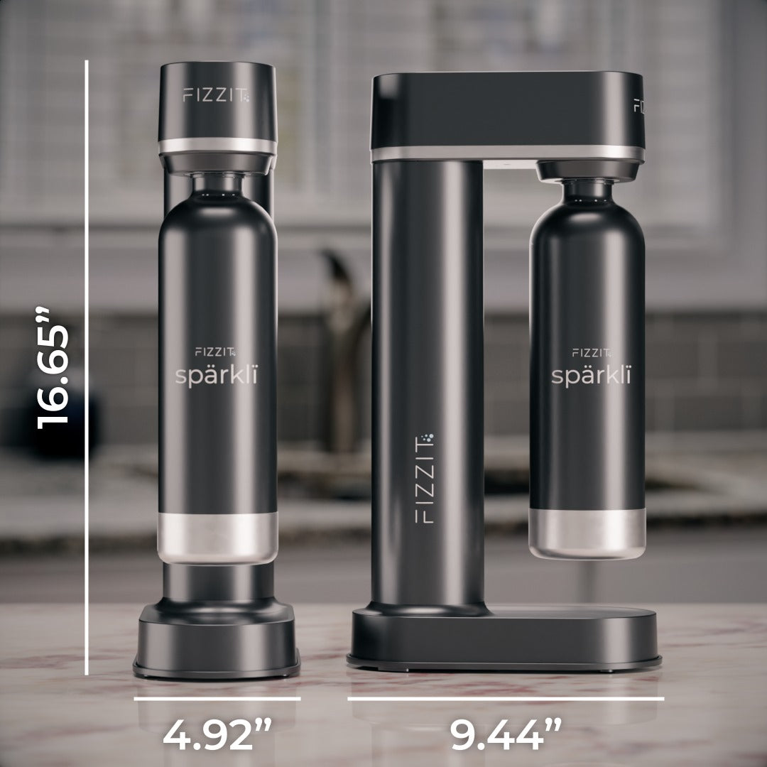 FIZZIT™ Spärklï Carbonated Water Soda Maker with Stainless Steel Bottle – Dishwasher Safe Bottles - Sparkling Water Maker