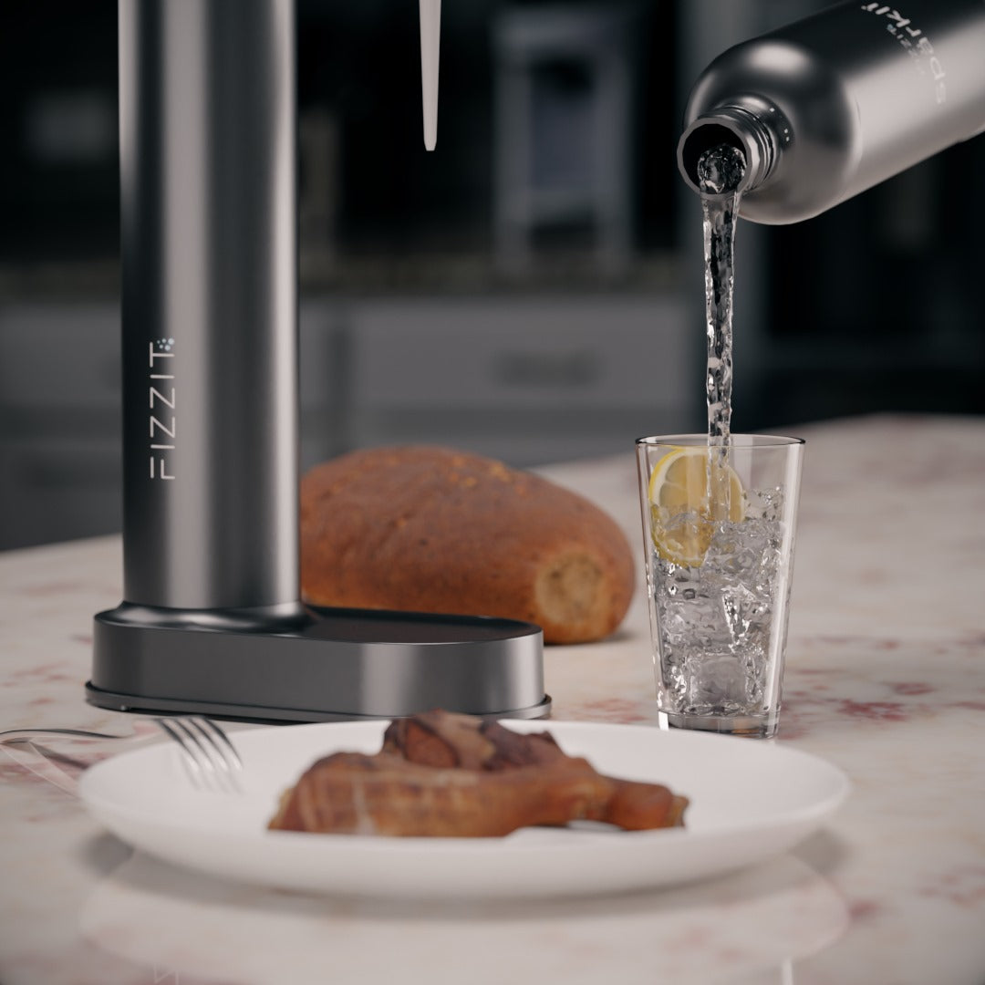 FIZZIT™ Spärklï Carbonated Water Soda Maker with Stainless Steel Bottle – Dishwasher Safe Bottles - Sparkling Water Maker