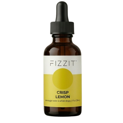 FIZZIT Crisp Lemon Flavor Drops | Zero Sugar, Zero Calories | Natural Sparkling Water Enhancer | Replaces 160 Seltzer Cans | 1 fl oz (29mL) Glass Bottle with Dropper