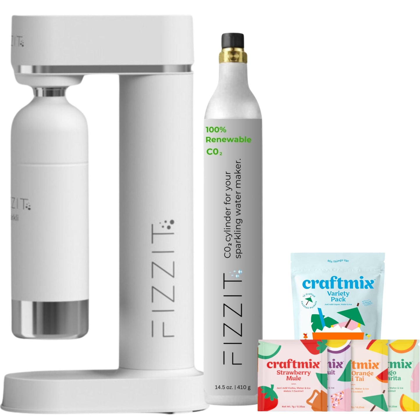 Fizz & Flavor Bundle – Soda Maker + CO₂ + Drink Mix Pack