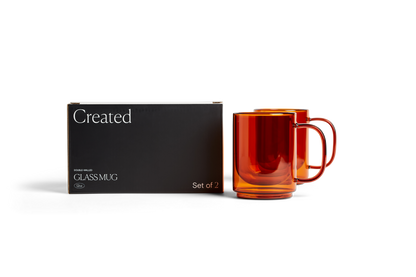 Cove 12oz Glass Mug - Set of 2 - Amber