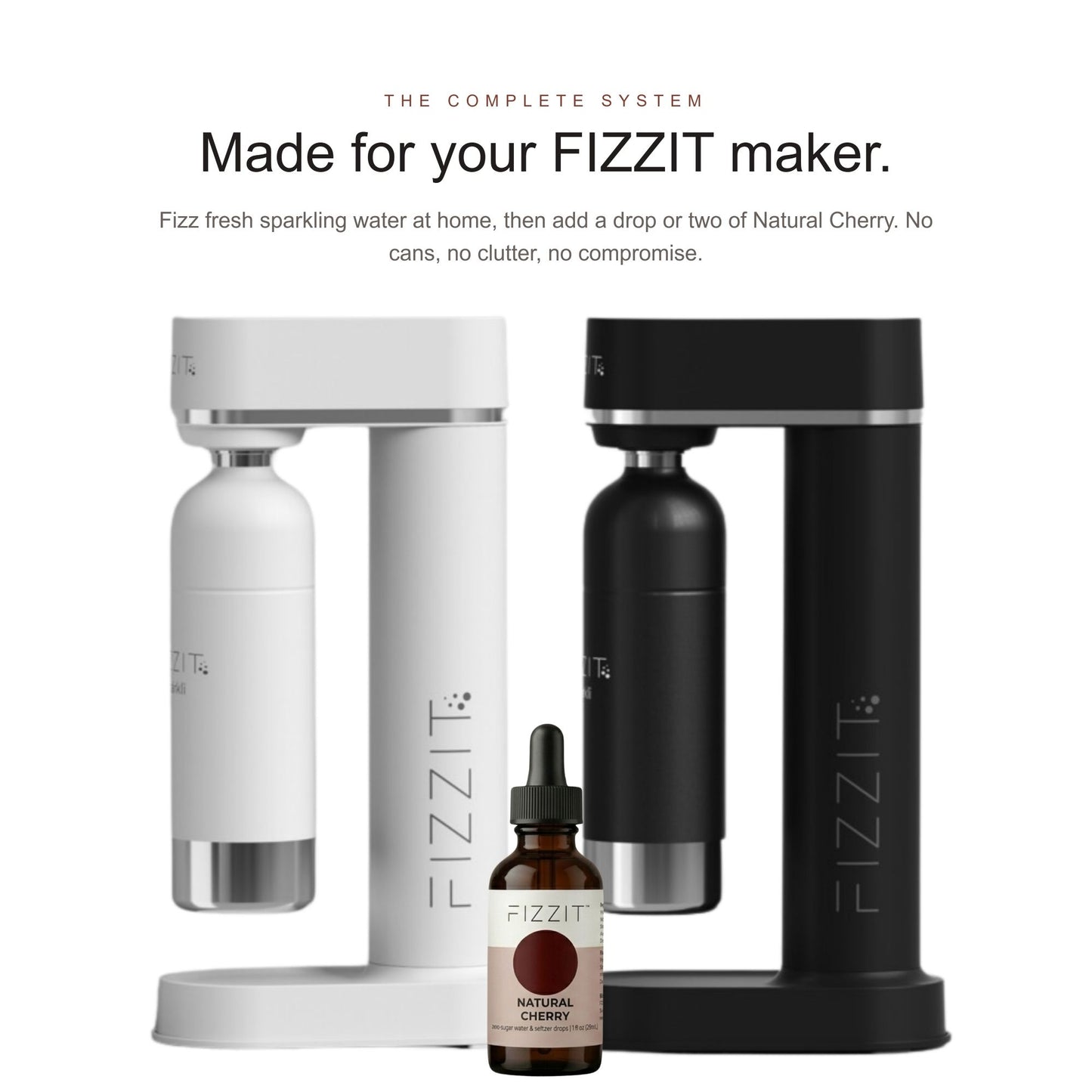 FIZZIT Natural Cherry Flavor Drops | Zero Sugar, Zero Calories | Natural Sparkling Water Enhancer | Replaces 160 Seltzer Cans | 1 fl oz (29mL) Glass Bottle with Dropper