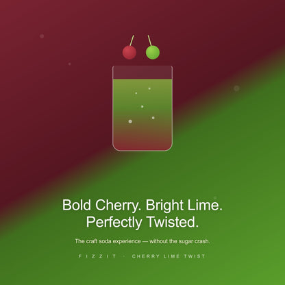 FIZZIT Cherry Lime Twist Flavor Drops | Zero Sugar, Zero Calories | Natural Sparkling Water Enhancer | Replaces 160 Seltzer Cans | 1 fl oz (29mL) Glass Bottle with Dropper