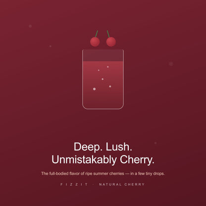 FIZZIT Natural Cherry Flavor Drops | Zero Sugar, Zero Calories | Natural Sparkling Water Enhancer | Replaces 160 Seltzer Cans | 1 fl oz (29mL) Glass Bottle with Dropper