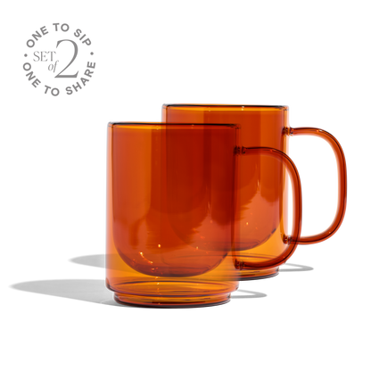 Cove 12oz Glass Mug - Set of 2 - Amber