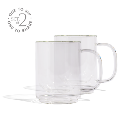 Cove 12oz Glass Mug - Set of 2 - Clear