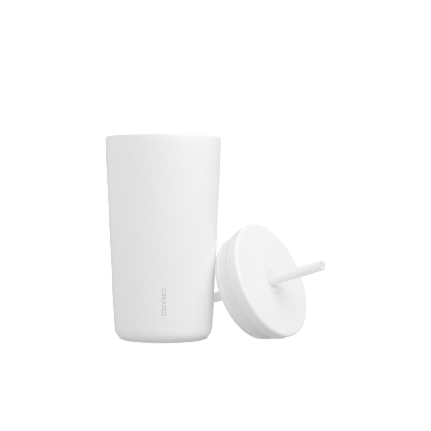 16oz Lid and Straw Replacement - White