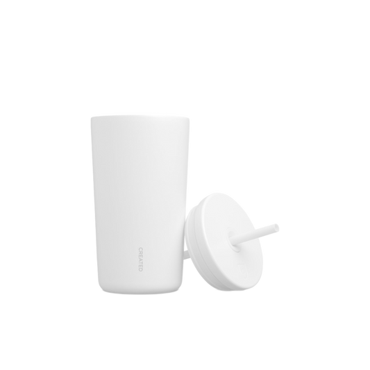 16oz Lid and Straw Replacement - White