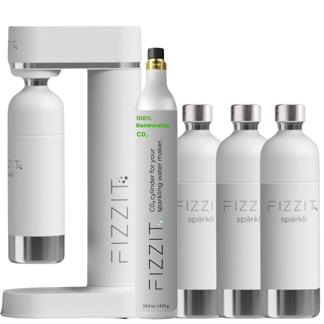 FIZZIT Hydration Set – Soda Maker + 1 CO₂ + 3 Bottles