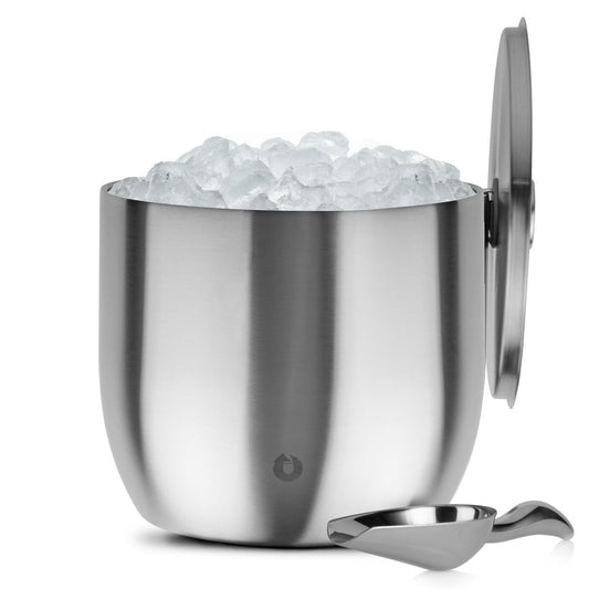 Extra Large Ice Bucket with Lid and Ice Scoop, Steel