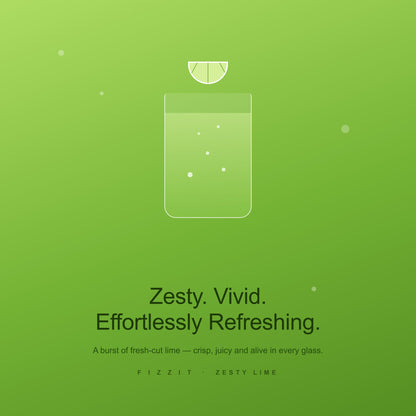 FIZZIT Zesty Lime Flavor Drops | Zero Sugar, Zero Calories | Natural Sparkling Water Drops | 1 fl oz (29mL) Glass Bottle with Dropper