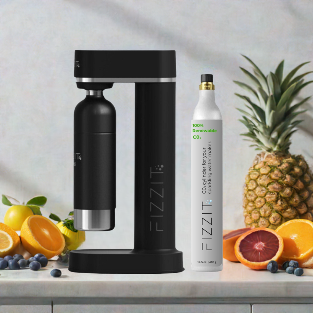 FIZZIT Hydration Set – Soda Maker + 1 CO₂ + 3 Bottles