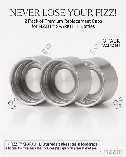 Replacement Stainless Steel Cap for SPARKLI Carbonating Bottles (Includes Airtight Silicone Gasket)