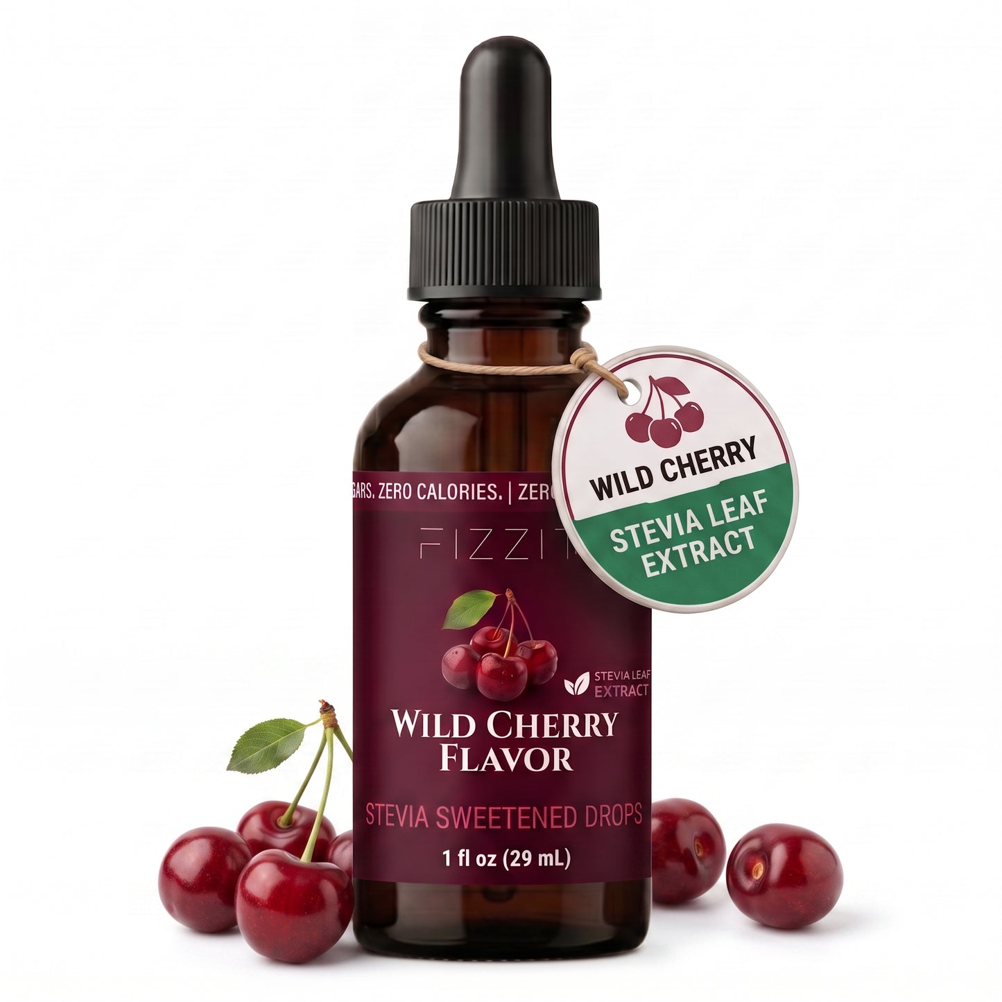 FIZZIT Wild Cherry Swirl - Naturally Sweetened Zero-Sugar Water Drop