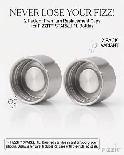 Replacement Stainless Steel Cap for SPARKLI Carbonating Bottles (Includes Airtight Silicone Gasket)