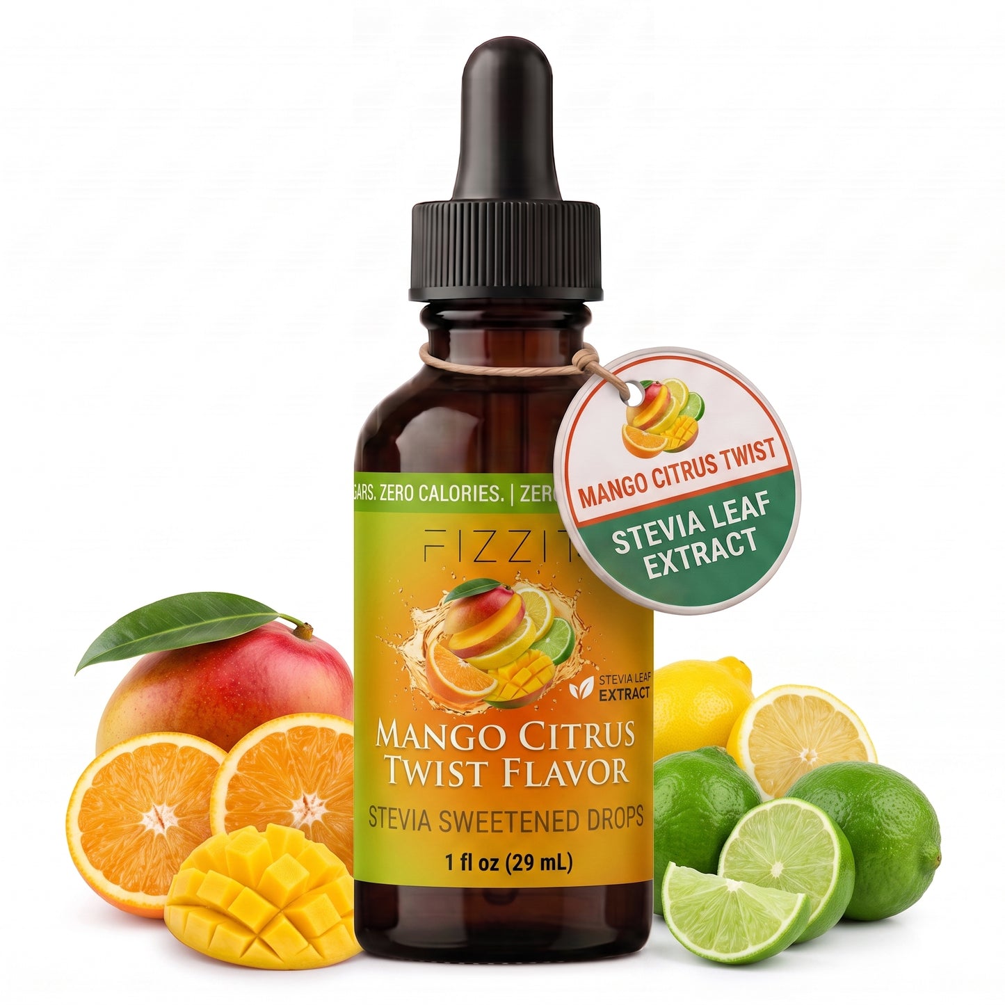 FIZZIT Mango Citrus Twist - Naturally Sweetened Zero-Sugar Water Drops