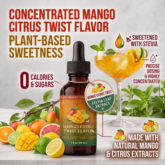 FIZZIT Mango Citrus Twist - Naturally Sweetened Zero-Sugar Water Drops