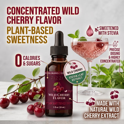 FIZZIT Wild Cherry Swirl - Naturally Sweetened Zero-Sugar Water Drop