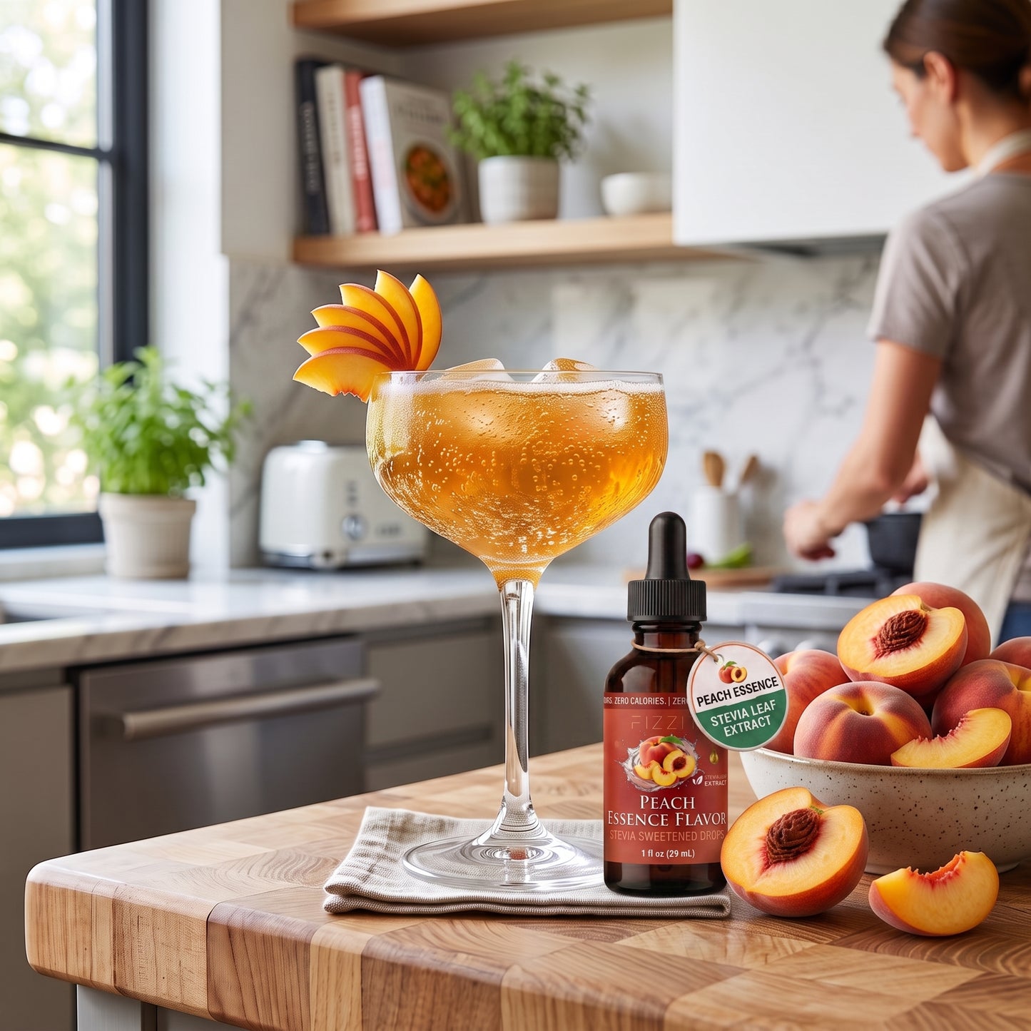 FIZZIT Juicy Peach Essence - Naturally Sweetened Zero-Sugar Water Drops