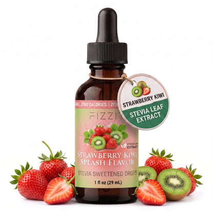 FIZZIT Strawberry Kiwi Splash - Naturally Sweetened Zero-Sugar Water Drops