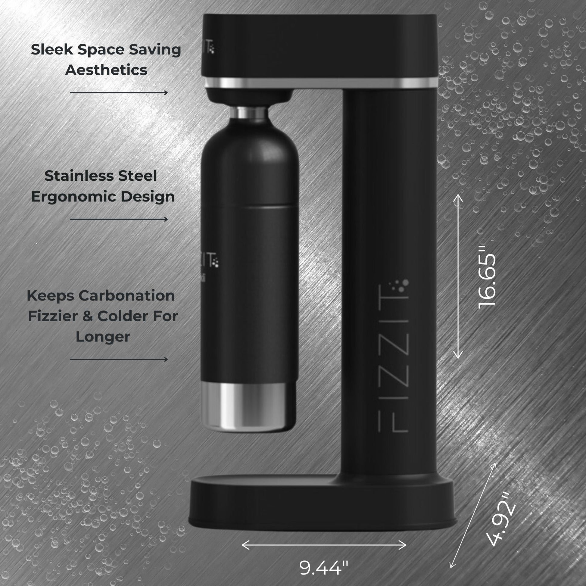 Fizzit Spärklï Carbonated Water Soda Maker with Stainless Steel Bottle Included