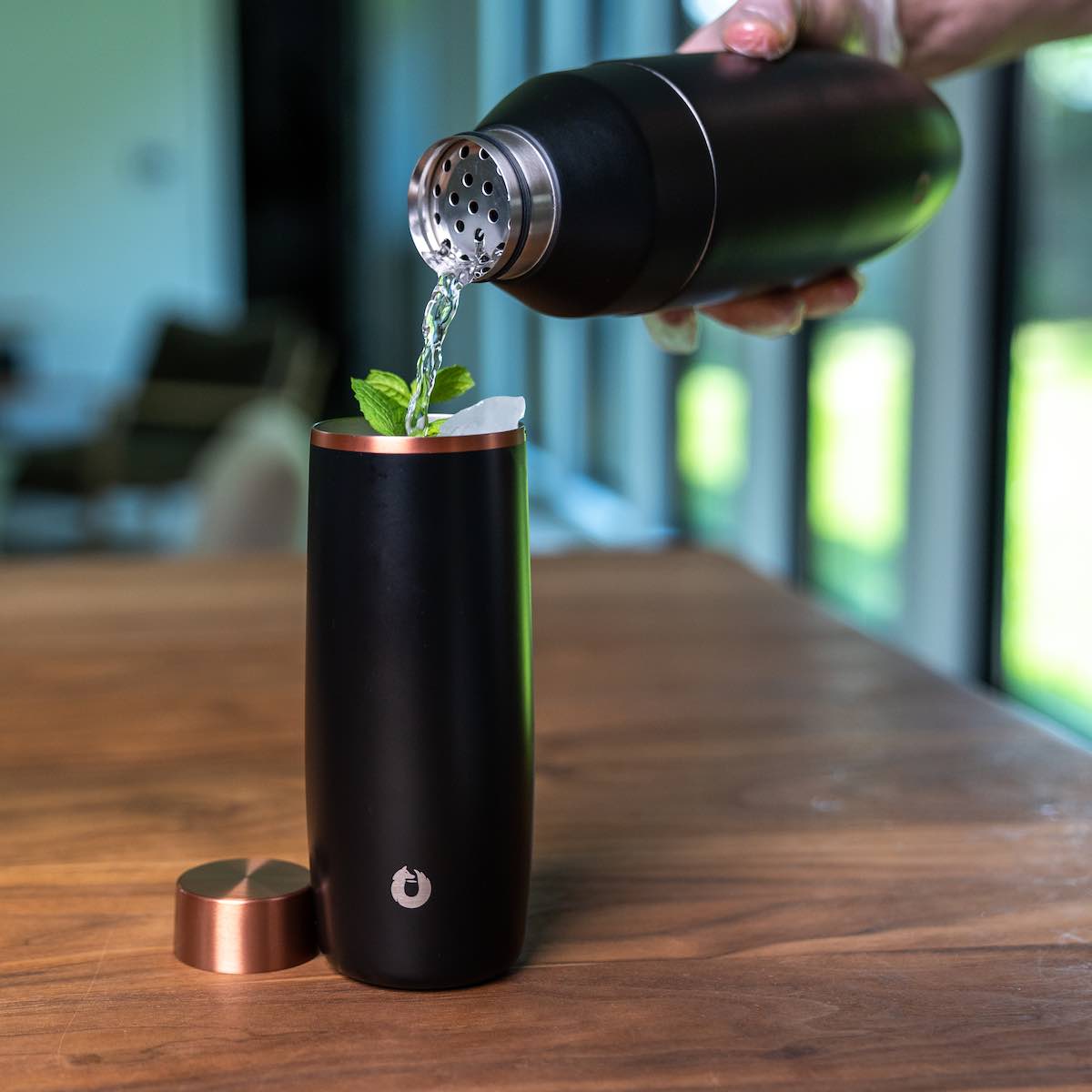 Stainless Steel Cocktail Shaker, Black