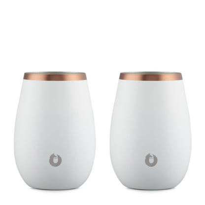 White: Stainless Steel Sauvignon Blanc Wine Glass, Set of 2