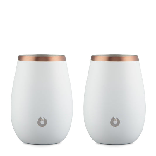 White: Stainless Steel Sauvignon Blanc Wine Glass, Set of 2
