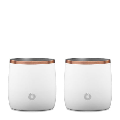 Stainless Steel Rocks Glass, Set of 2 - White
