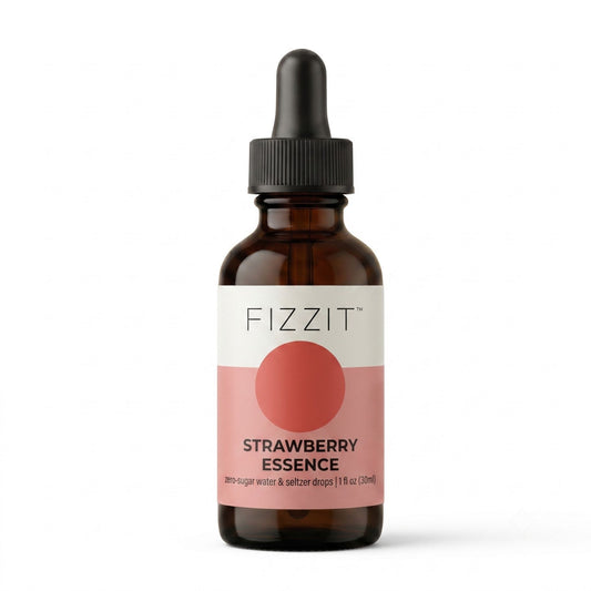 FIZZIT Strawberry Essence Flavor Drops | Zero Sugar, Zero Calories | Natural Sparkling Water Enhancer | Replaces 160 Seltzer Cans | 1 fl oz (29mL) Glass Bottle with Dropper