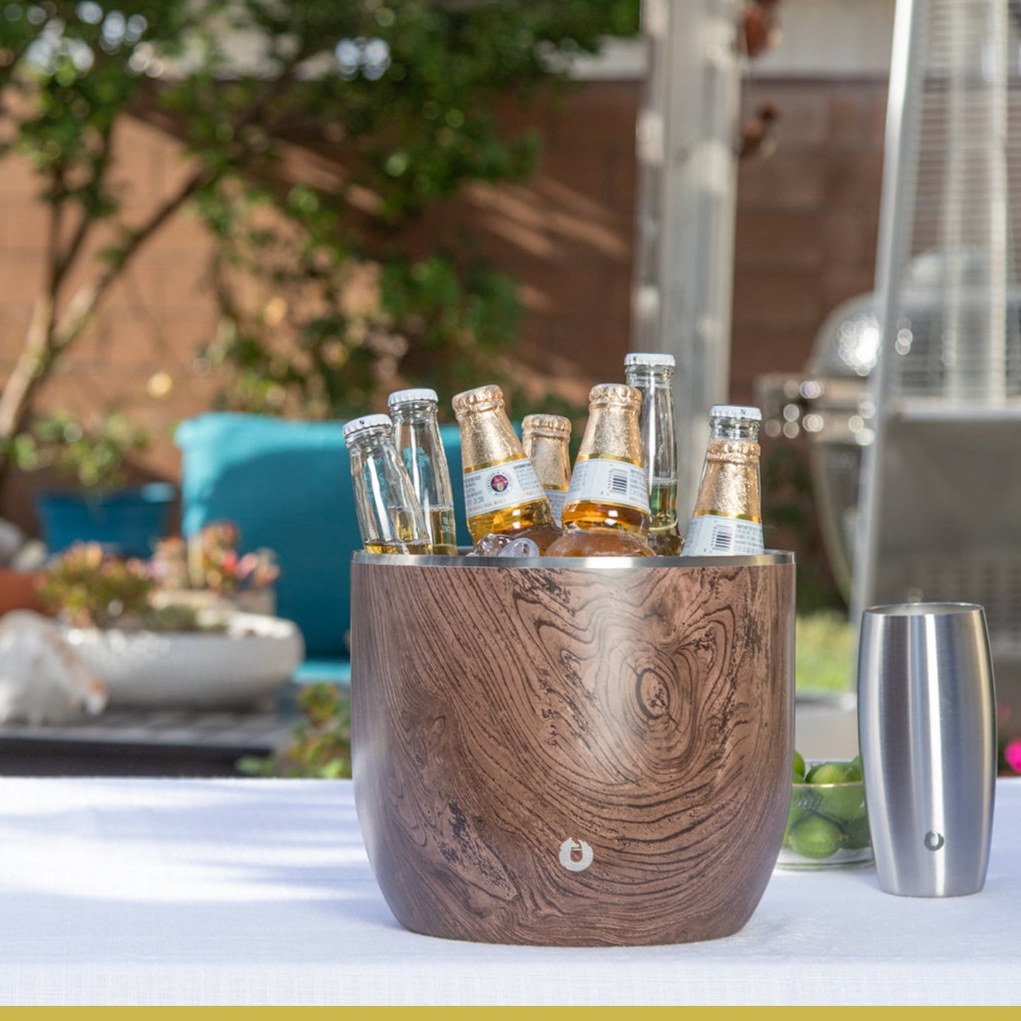 Extra Large Ice Bucket with Lid and Ice Scoop, Marble