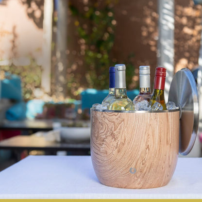 Extra Large Ice Bucket with Lid and Ice Scoop, Marble