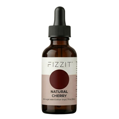FIZZIT Natural Cherry Flavor Drops | Zero Sugar, Zero Calories | Natural Sparkling Water Enhancer | Replaces 160 Seltzer Cans | 1 fl oz (29mL) Glass Bottle with Dropper