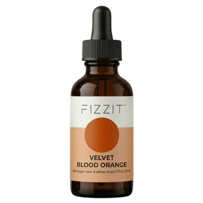 FIZZIT Velvet Blood Orange Flavor Drops | Zero Sugar, Zero Calories | Natural Sparkling Water Enhancer | Replaces 160 Seltzer Cans | 1 fl oz (29mL) Glass Bottle with Dropper