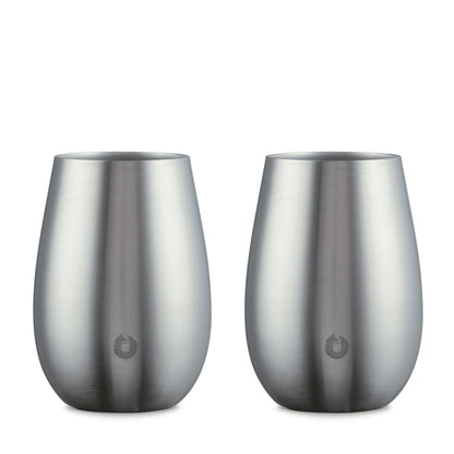 Steel: Stainless Steel Sauvignon Blanc Wine Glass, Set of 2