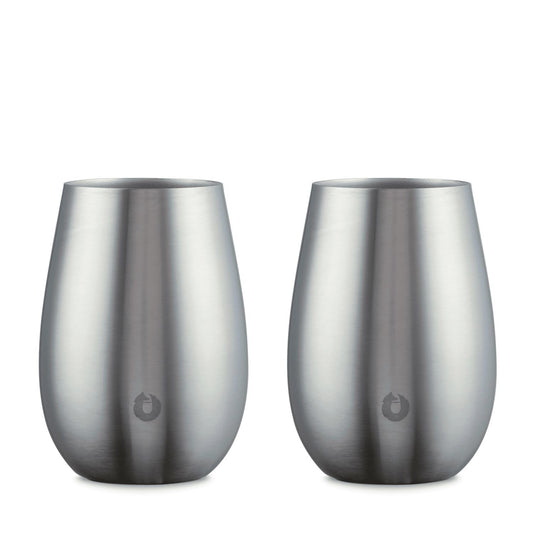 Steel: Stainless Steel Sauvignon Blanc Wine Glass, Set of 2