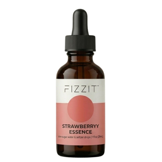 FIZZIT Strawberry Essence Flavor Drops | Zero Sugar, Zero Calories | Natural Sparkling Water Enhancer | Replaces 160 Seltzer Cans | 1 fl oz (29mL) Glass Bottle with Dropper